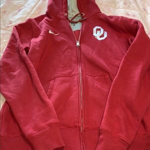 OU women’s Nike Full Zip Dri Fit hoodie